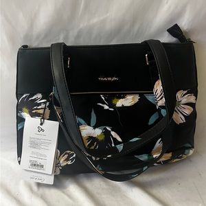 Travelon Black floral Anti theft tote bag